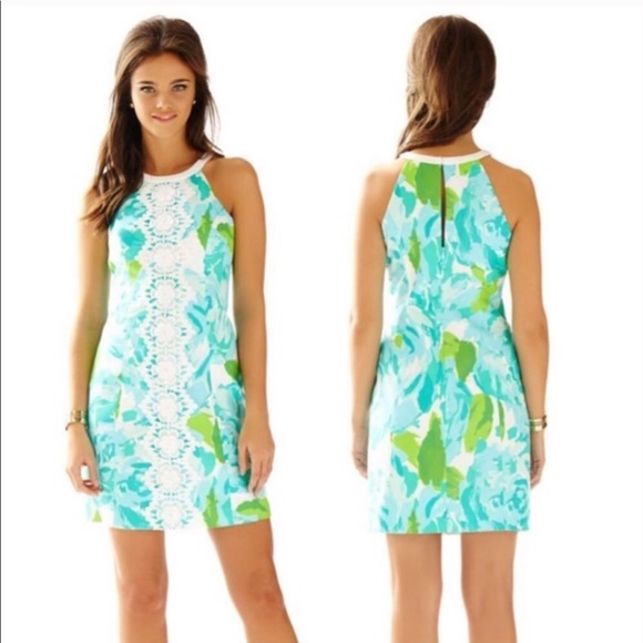 NWT LILLY PULITZER PEARL SHIFT SZ 0 POOLSIDE BLUE FIRST IMPRESSION